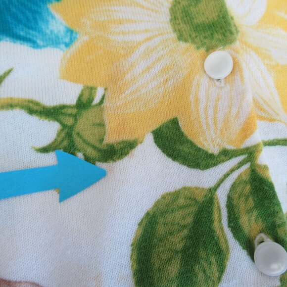 Talbots Sweater Cardigan Floral Sz. M Long Sleeve Button Front, Multicolor *Flaw - Picture 10 of 10